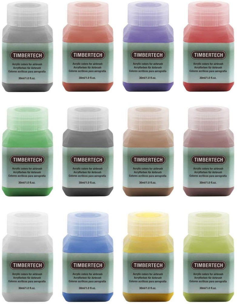 Professional Airbrush Paint, 12x30ml airbrush paint set of Acrylic Paint, Qui…