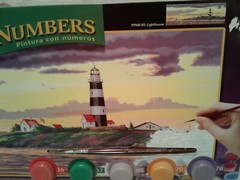 Sealed REEVES 24×8″ Paint by Number PANORAMIC Set LIGHTHOUSE w/ Ship on Sea