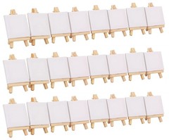 Tosnail 24 Pack 3″ X 3″ Mini Canvas And Easel Set, Small Art