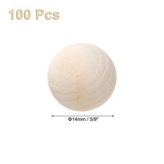 100 Pcs Wooden Round Balls 5/8″ 14mm Unfinished Wood Balls for DIY Project