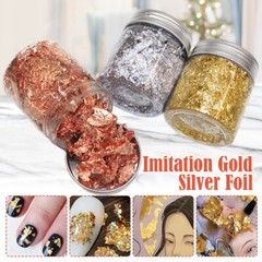 Imitation Gold Silver Copper Foil Sequins Foil Paper Nail Art Murals Decor DIY