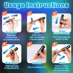 Toodler 8 UV Neon Chalk Markers 1 Count (Pack of 8), Neon, Glow in the Dark