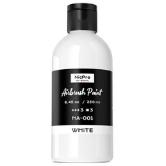 Nicpro White Large Airbrush Paint (8.45 oz, 250 8.45 Fl Oz (Pack of 1),