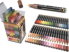 36 Acrylic Paint Pens Skin and Natural Earth Tone Marker Set for Rock Painting,