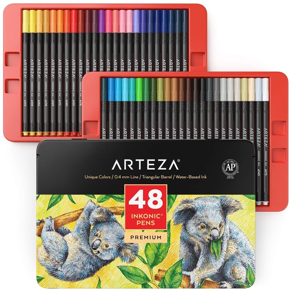 Arteza Inkonic Fineliner Pens – Set of 48