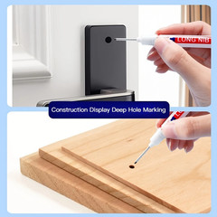 10Pcs/Set Multi-Purpose 20Mm Deep Hole Long Nib Head Marker for Metal Perforatin