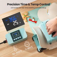 Hat Press Machine 2 Platens Memory Mode Temperature Control EENOUR CH2536 Heat