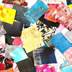 2lb Mixed Media Collage Paper Box Hand-Painted Papers for Collage & Art Journals