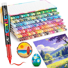 168 Acrylic Paint Markers, Brush Tip Acrylic Paint Pens, Quick-Drying Waterproof