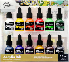 Acrylic Ink Premium 12Pc X 20Ml (0.7 US Fl.Oz), Acrylic Inks for Artists, Essent
