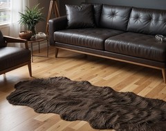 2′ X 6′ Chocolate Faux Fur Washable Non Skid Area Rug