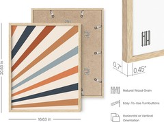 Frame Boho Wall Art – Sun Decor for Bedroom, Mid Century Modern Minimalist Art,