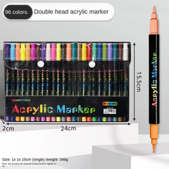 48 Color Acrylic Paint Markers Dual Tip Brush Fine Point Paint Pens Art Set