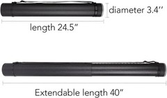 Adjustable Waterproof Poster Storage Tube 24″-40″ Black for Artwork & Blueprints