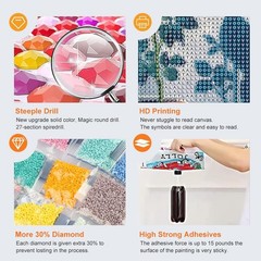 Rose Diamond Painting Kits for Adults, Shadow Cat 5D DIY Diamond Art Kits for Be