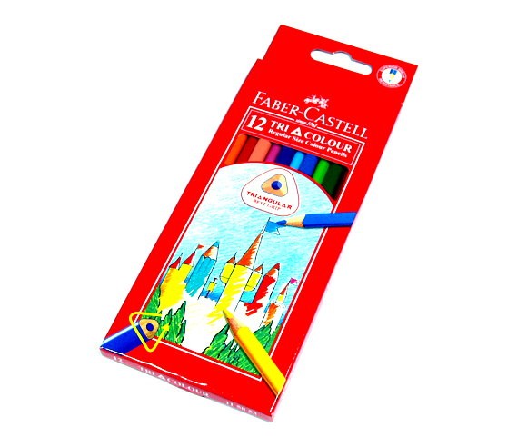 Faber Castell 115853 Grip Pencils Triangular Shape Colour Pencils Box 12 PB594