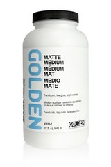 Matte Medium by GOLDEN 32 oz Jar Acrylic Medium for Artists Semi-Transparent