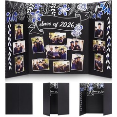 2 Pcs 2026 Graduation Photo Display Board Senior Trifold Poster Board 33×20 i…