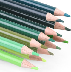12 Green Colored Pencils Oil Based Pre-Sharpened Wooden Colored Pencil Set for A