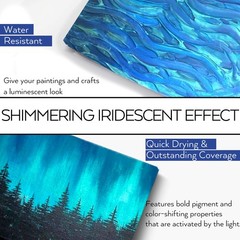Iridescent Acrylic Paint Set of 16 Chameleon Colors 60ml 2 OZ Bottles, High V…