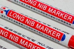 Long Nib Marker Permanent Ink Waterproof, Steel Tip, Metal, Wood, Plastic, Paper