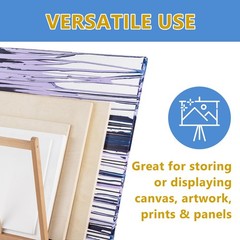 Large Wooden Print Rack with Rolling Casters, Art Drying and Display Storage