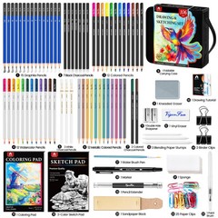 106 PCS Art Supplies Sketching Kit, Pro Drawing Pencils with 3-Color Sketchbo…