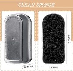 Luxury 2-Piece Horsehair Hat Cleaning Brush Set with Soft Sponge – Reddish Brown