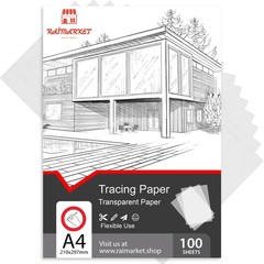 Premium Tracing Paper Pack – 9×12 Inches, 100 Sheets, 60gsm, Transparent Pape…