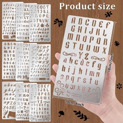 TWINKLEMON 9PCS Metal Stencils Wood Burning Tool 4 inches x 7 inches, silver