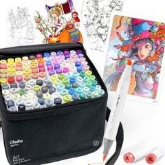 Ohuhu marker pen brush type 120 colors + 1 Honolulu B Brush Bold / Fine Japan