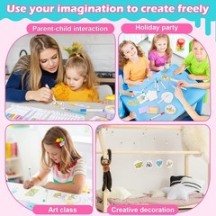 78 Pcs 3D Foam Texture Painting Kit, Puffy Paint Set, 24 Acrylic Markers, Templa