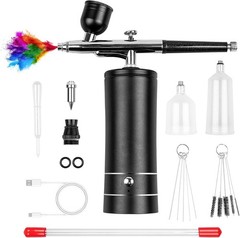 Airbrush Kit, Rechargeable Cordless Airbrush with Compressor, Non-Clogging Hi…