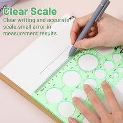 Elegaperma 2 pcs Circle Template for Drawing, 7.87 X 3.94 X 0.01 IN, Green