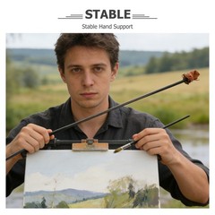 Portable Wooden Hand Steadying Stick for Artists Reusable Painter Support Tool