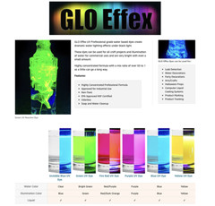 GLO Effex UV Water Dye Intense Glow with Blacklight !! Black Light Tracer