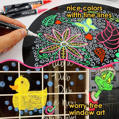 GOTIDEAL Liquid Chalk Markers, Fine Tip 8 Colors Washable Window Chalkboard Glas