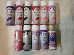 Eleven 2 fl. Oz. Bottles of Testors, Apple Barrel, & Plaid Acrylic Paint