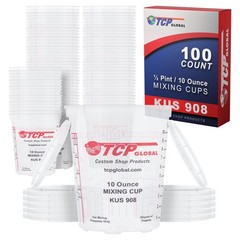 Custom Shop Paint Mixing Cups, 112 Piece Set, Cups – Box of 100 + 12 Lids