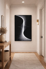 Large 40×60 Minimalist Abstract Canvas | Modern Black White Wall Art | Contempor