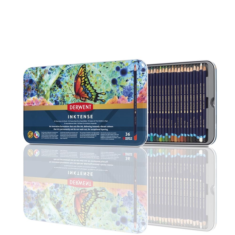 Inktense Water Soluble Colored Pencil Set Professional Drawing Art 36 PCS