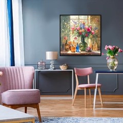 Paint by Numbers for Adults, Wildflowers in Stained Glass Paint by Flowers