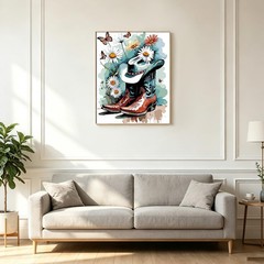 Cowboy Boots Paint By Numbers Rustic Western Cowboy Boots Full Drill Wall Art