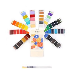 Watercolor Paint Set, 56 Colors Handheld Watercolor Set of Water Brush Pen, P…