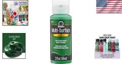 Water-Resistant 2 oz Multi-Surface Acrylic Paint in Classic Green – Easy Cleanup
