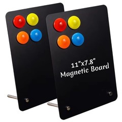 2 Pcs Magnet Board, Black Magnetic Board, 11″x7.8″ Metal Magnetic Bulletin Bo…