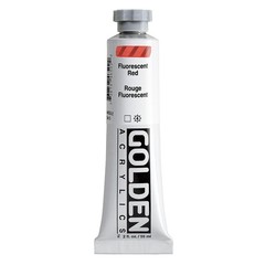Heavy Body Acrylics Fluorescent Red Professional Paint Transparent 2 Fl Oz