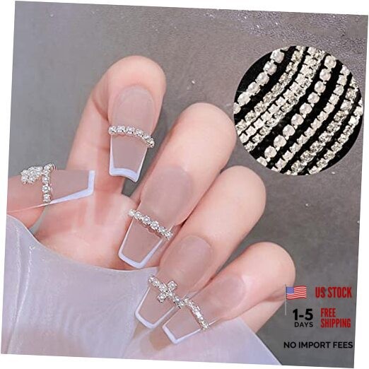 Rhinestones Chain – Gold Silver Pearl AB Colors – 3D Nail Art