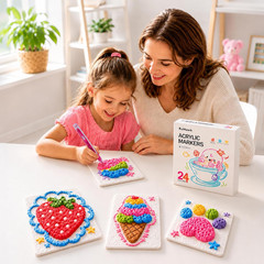 3D Magic Foam Texture Painting Kit, 75 Pcs Puff Paint Art Supplies for Kids with