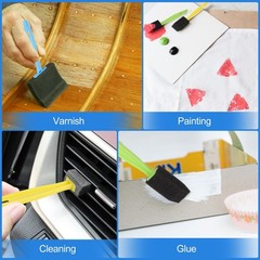 Foam Paint Brushes 24Pcs, Wood Handle Sponge, Painting Staining, Multicolor
